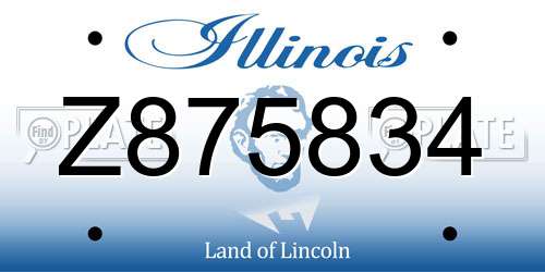 Z875834 Illinois License Plate