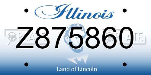 Z875860 Illinois License Plate