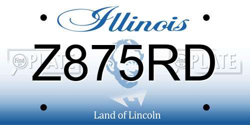 Z875RD Illinois License Plate