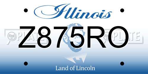 Z875RO Illinois License Plate