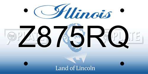 Z875RQ Illinois License Plate