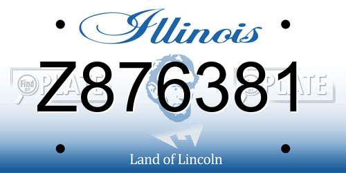 Z876381 Illinois License Plate