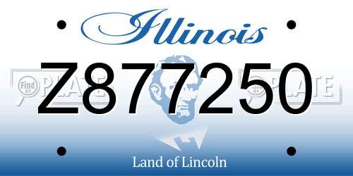 Z877250 Illinois License Plate