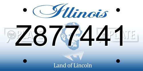 Z877441 Illinois License Plate