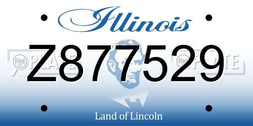 Z877529 Illinois License Plate