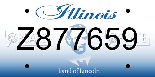 Z877659 Illinois License Plate
