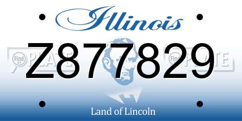Z877829 Illinois License Plate