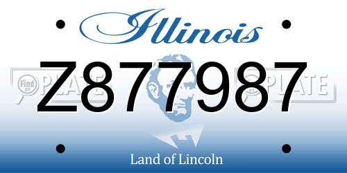 Z877987 Illinois License Plate