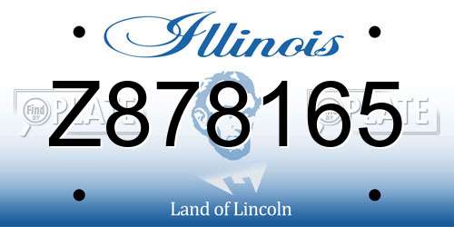 Z878165 Illinois License Plate