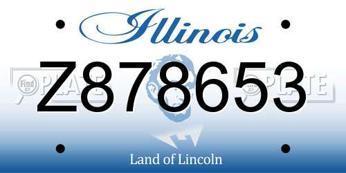 Z878653 Illinois License Plate