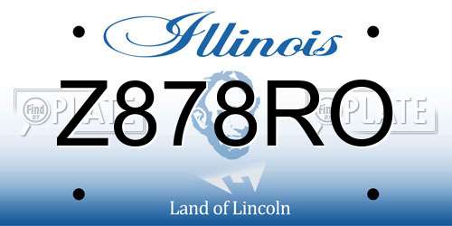 Z878RO Illinois License Plate