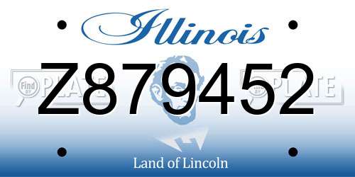 Z879452 Illinois License Plate