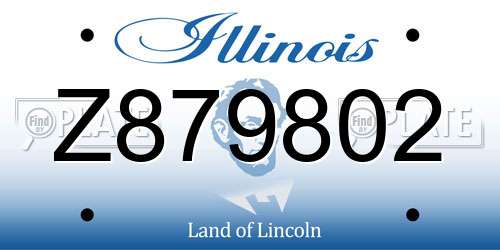 Z879802 Illinois License Plate