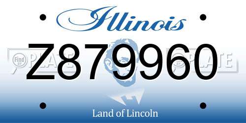 Z879960 Illinois License Plate