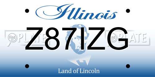 Z87IZG Illinois License Plate