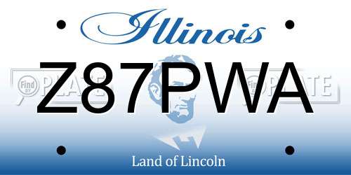 Z87PWA Illinois License Plate