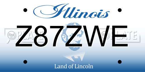 Z87ZWE Illinois License Plate