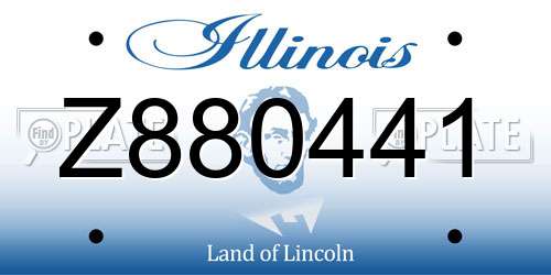 Z880441 Illinois License Plate