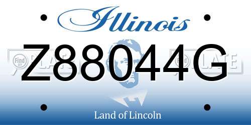 Z88044G Illinois License Plate