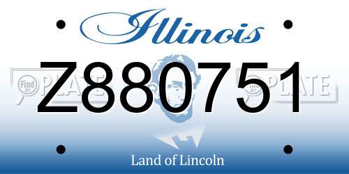 Z880751 Illinois License Plate