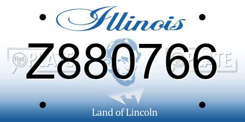 Z880766 Illinois License Plate