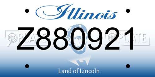 Z880921 Illinois License Plate