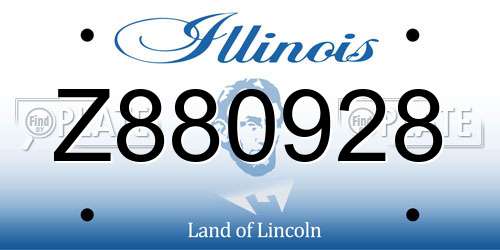 Z880928 Illinois License Plate