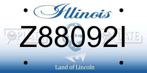 Z88092I Illinois License Plate