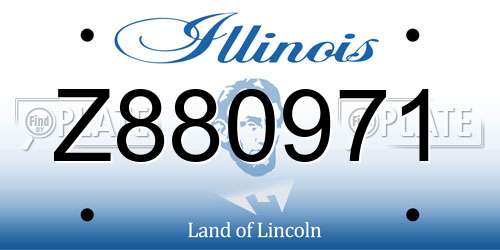 Z880971 Illinois License Plate