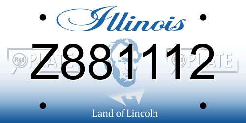 Z881112 Illinois License Plate