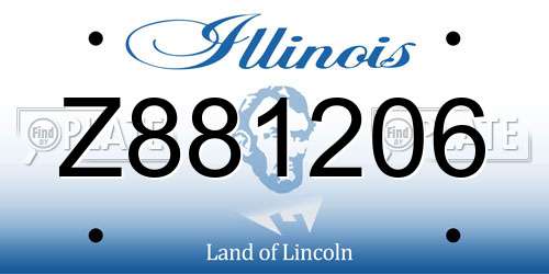Z881206 Illinois License Plate