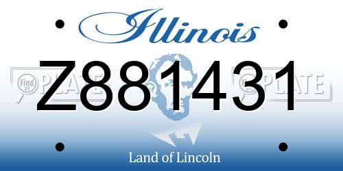 Z881431 Illinois License Plate