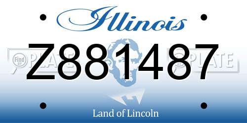 Z881487 Illinois License Plate