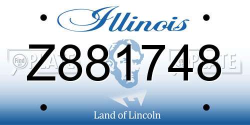 Z881748 Illinois License Plate