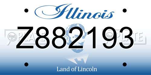 Z882193 Illinois License Plate