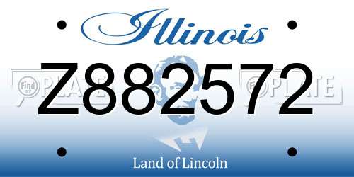 Z882572 Illinois License Plate