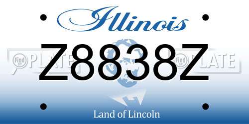 Z8838Z Illinois License Plate