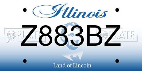 Z883BZ Illinois License Plate