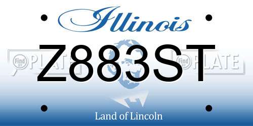 Z883ST Illinois License Plate