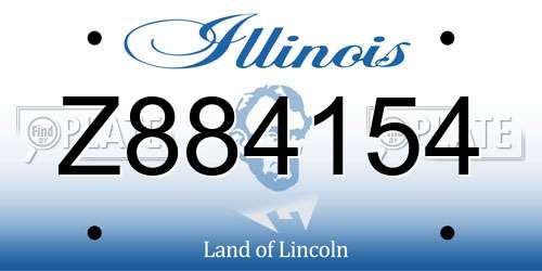 Z884154 Illinois License Plate