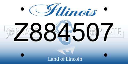 Z884507 Illinois License Plate