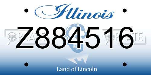 Z884516 Illinois License Plate