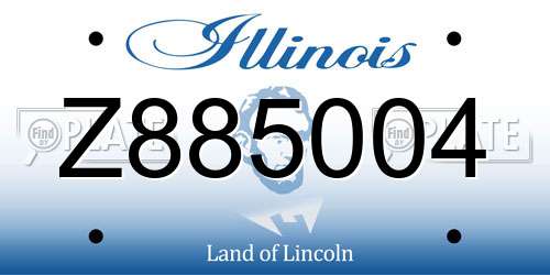 Z885004 Illinois License Plate