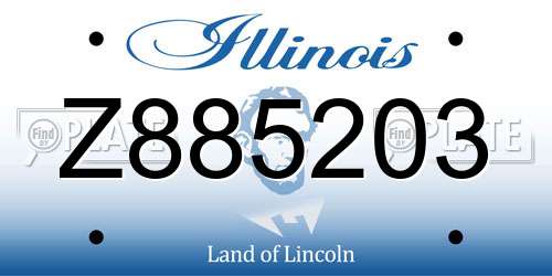 Z885203 Illinois License Plate