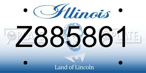 Z885861 Illinois License Plate