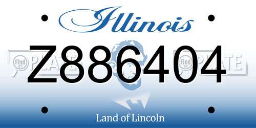 Z886404 Illinois License Plate