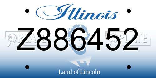 Z886452 Illinois License Plate