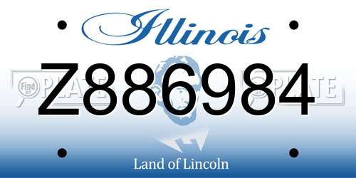 Z886984 Illinois License Plate