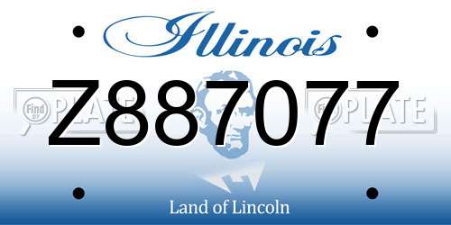 Z887077 Illinois License Plate