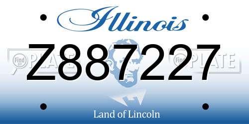Z887227 Illinois License Plate
